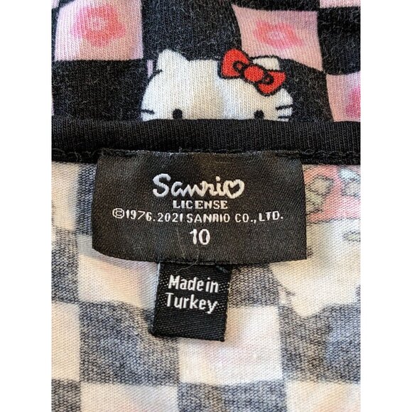 Sanrio Hello Kitty Womens Checkerboard Print Mini Dress Size 10 Strappy Coquette - Picture 8 of 9
